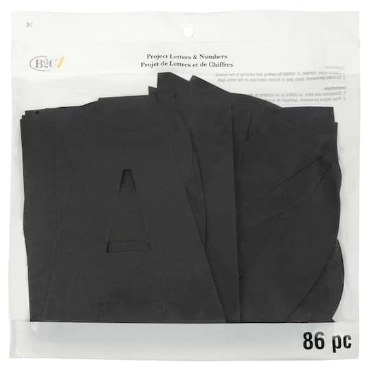 7" Black Project Letters, Numbers & Characters by B2C™
